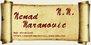Nenad Maranović vizit kartica